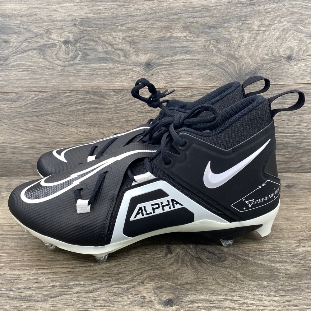 Nike Alpha Menace Detachable Football Cleats Mens 13 W Black White DR5662-001